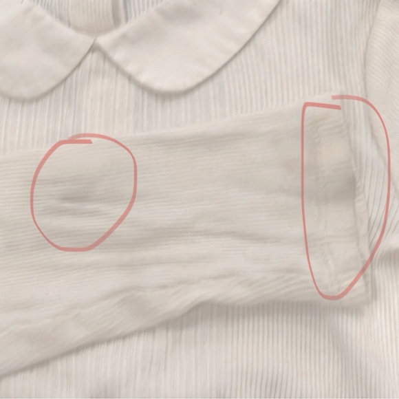 2/$15 Gap kids Peter Pan collar all cotton 5T long-sleeved ribbed cream shirt - Picture 5 of 5